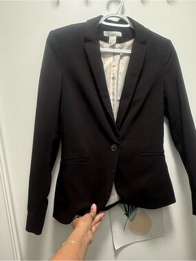 Classic Black Blazer fitted single breasted by H&M size 6 or S / M
